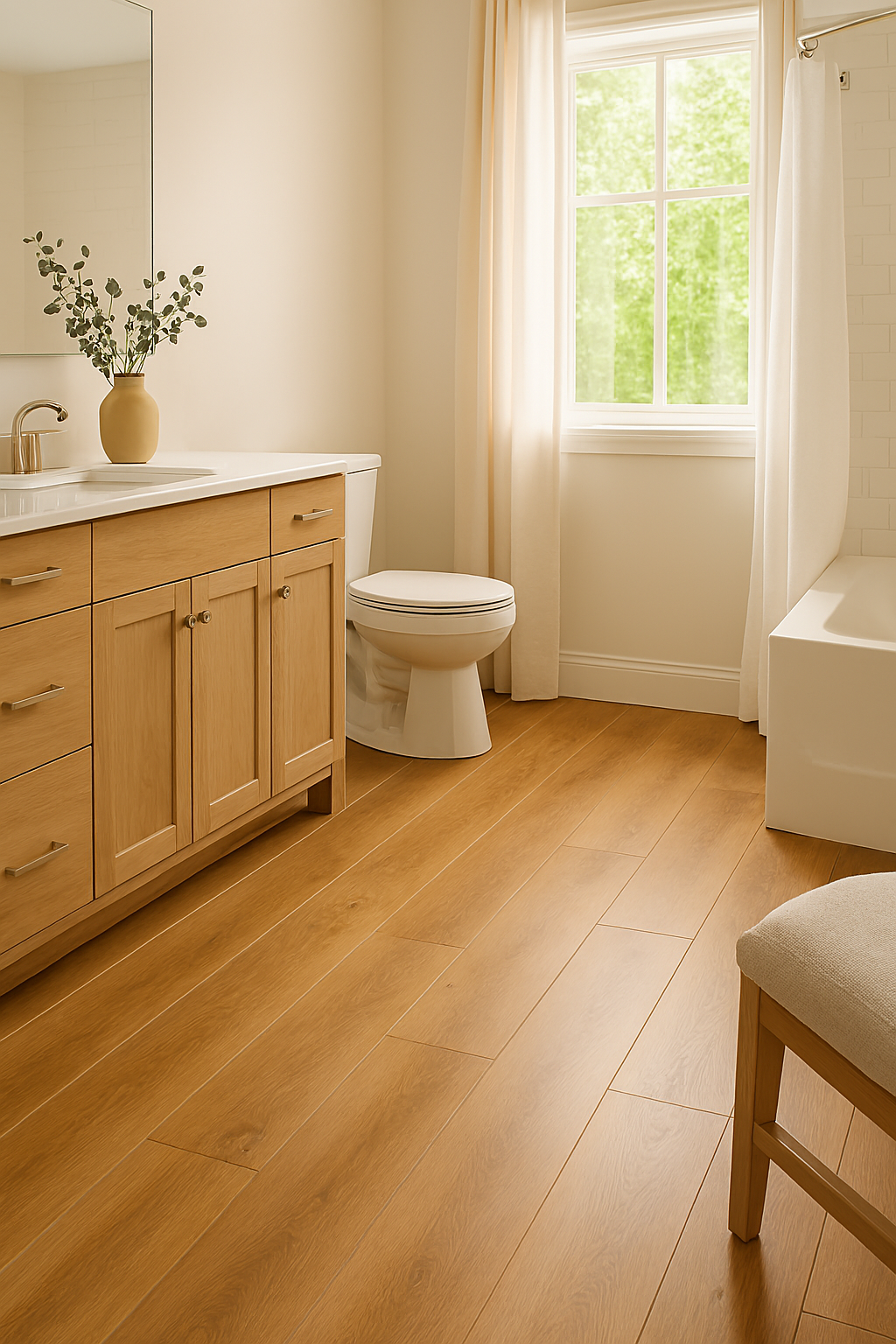 vinyl floor in bathroom